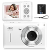 44MP FHD 1080P Digital Camera for Teens, Compact Point and Shoot Camera with 16X Zoom, Face Detect, Smile Capture, Anti Shake