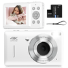 44MP FHD 1080P Digital Camera for Teens, Compact Point and Shoot Camera with 16X Zoom, Face Detect, Smile Capture, Anti Shake