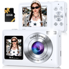 2026 Upgraded 56MP Digital Camera with Dual Screens, 2.7K Vlogging Camera for Selfies, 16X Zoom, Smile Capture, Anti Shake, Compact Travel Camera