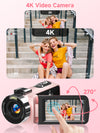 4K Video Camera Camcorder, UHD 56MP WiFi Vlogging Camera for YouTube with IR Night Vision, 18X Digital Zoom 3.0" Touch Screen