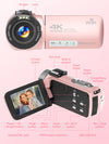 4K Video Camera Camcorder, UHD 56MP WiFi Vlogging Camera for YouTube with IR Night Vision, 18X Digital Zoom 3.0" Touch Screen