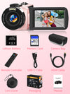4K Video Camera Camcorder, UHD 56MP WiFi Vlogging Camera for YouTube with IR Night Vision, 18X Digital Zoom 3.0" Touch Screen