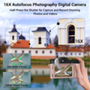 4K 75MP Digital Camera for Photography, WiFi Vlogging Camera for YouTube with 3" 180° Flip Screen, 16X Zoom, 64GB SD Card, 2 Batteries