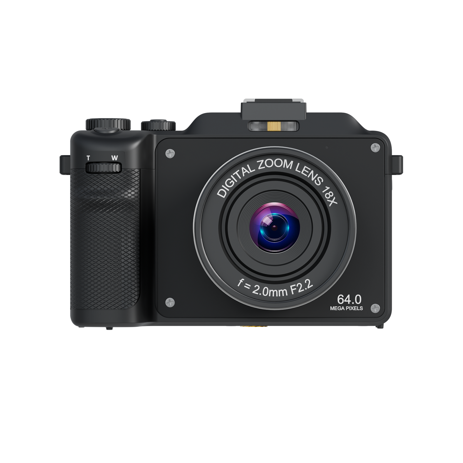 SMARTKLIK DC09 Black digital camera - front [asset:dc09-black-front]