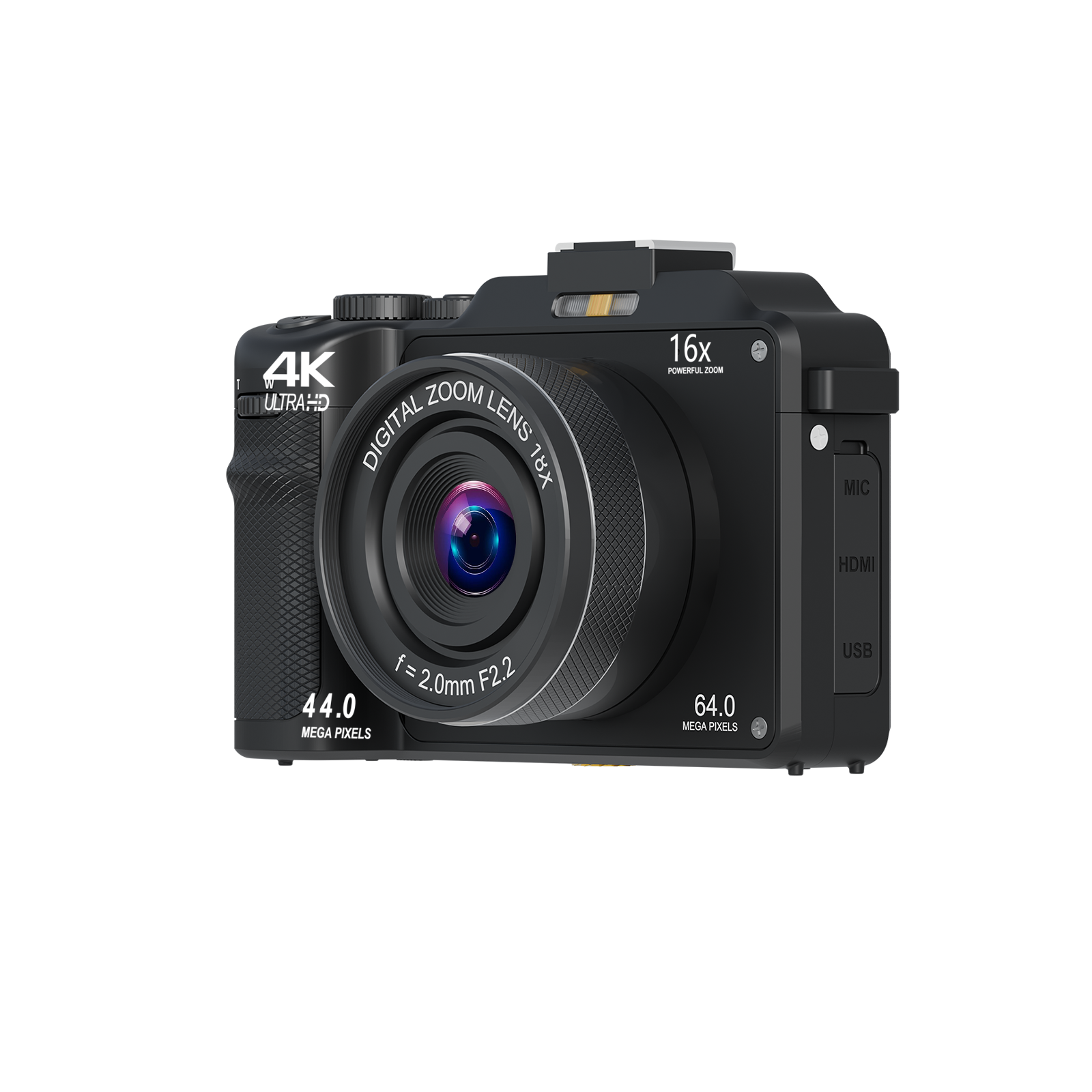 SMARTKLIK DC09 Black digital camera - right side [asset:dc09-black-right-side]