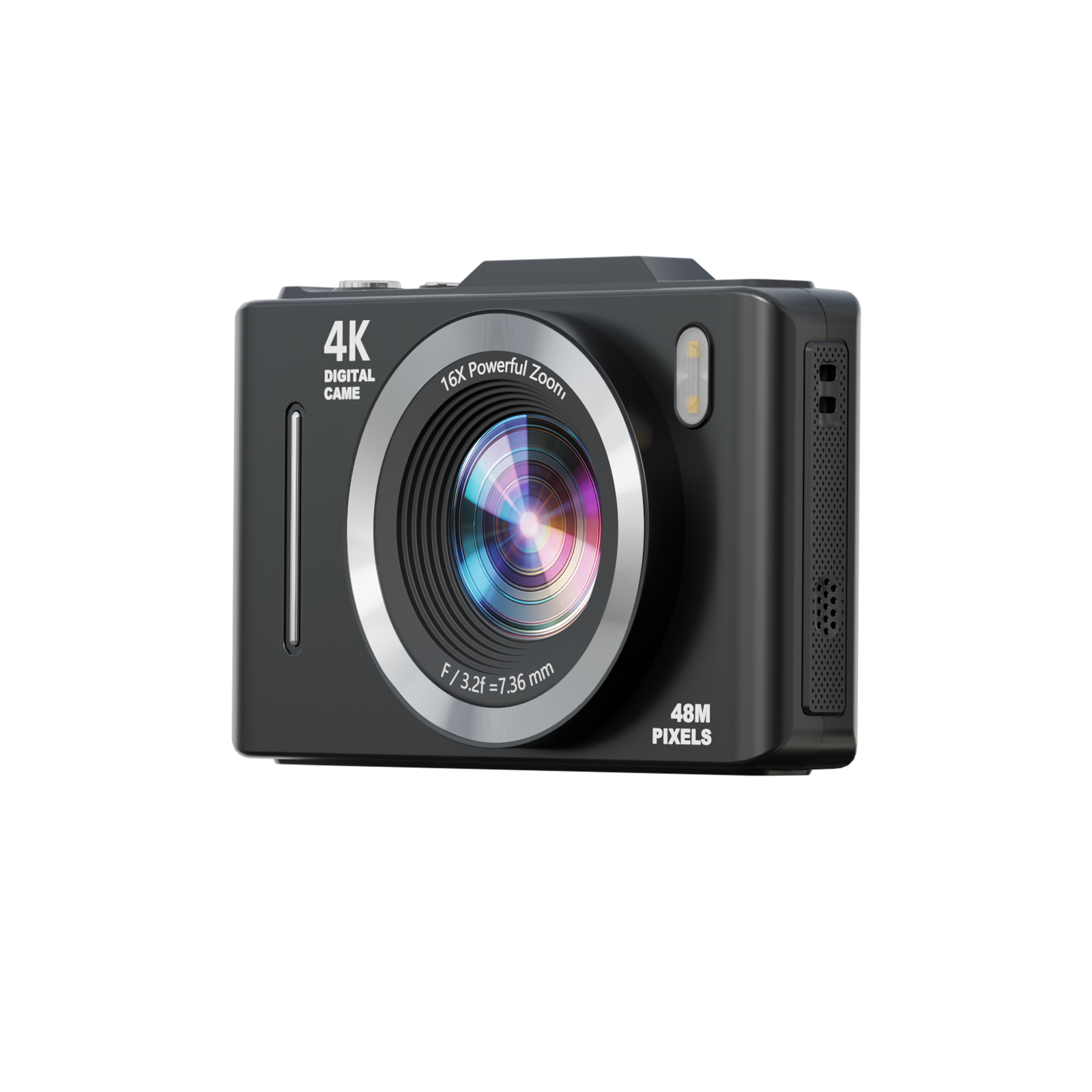 SMARTKLIK DC16 Black digital camera - right side [asset:dc16-black-right-side]