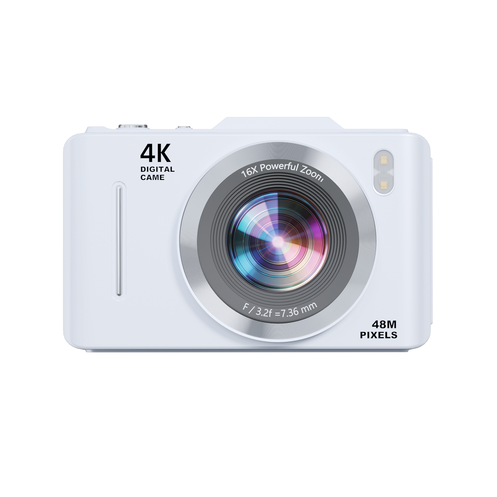 SMARTKLIK DC16 White digital camera - front [asset:dc16-white-front]