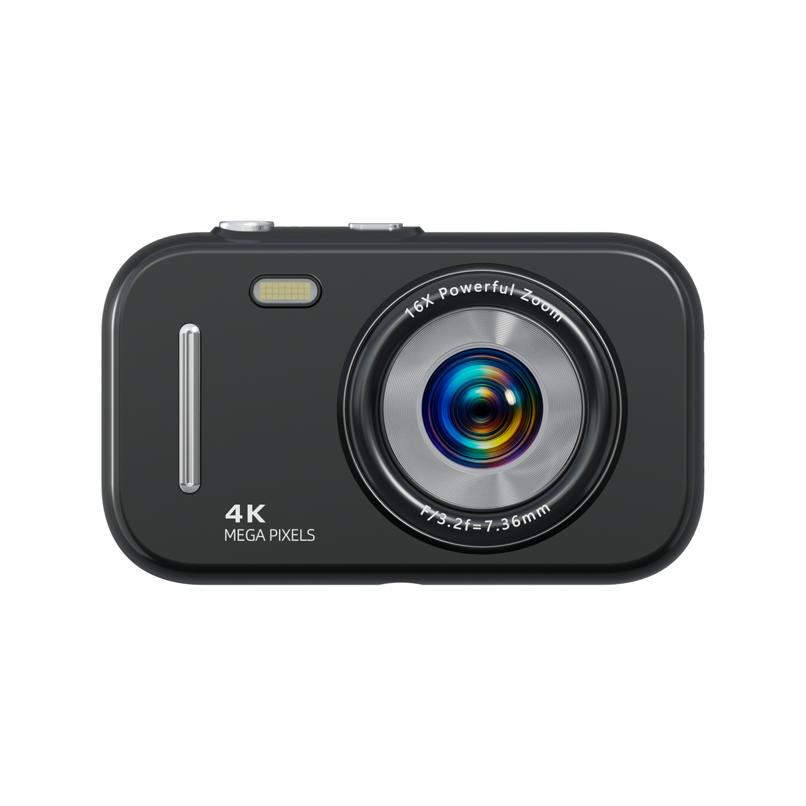 SMARTKLIK DC17 Black digital camera - front [asset:dc17-black-front]