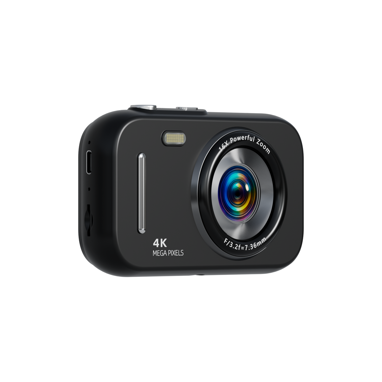 SMARTKLIK DC17 Black digital camera - left side [asset:dc17-black-left-side]