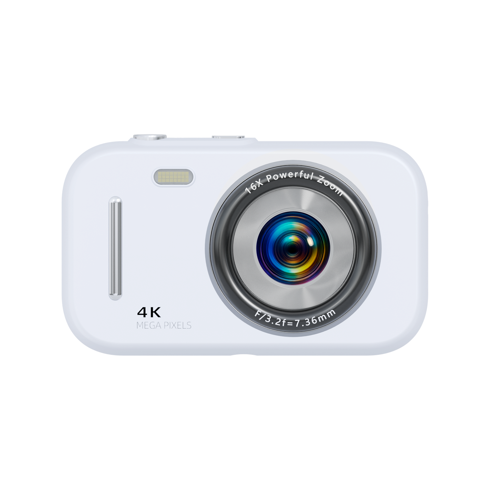 SMARTKLIK DC17 White digital camera - front [asset:dc17-white-front]