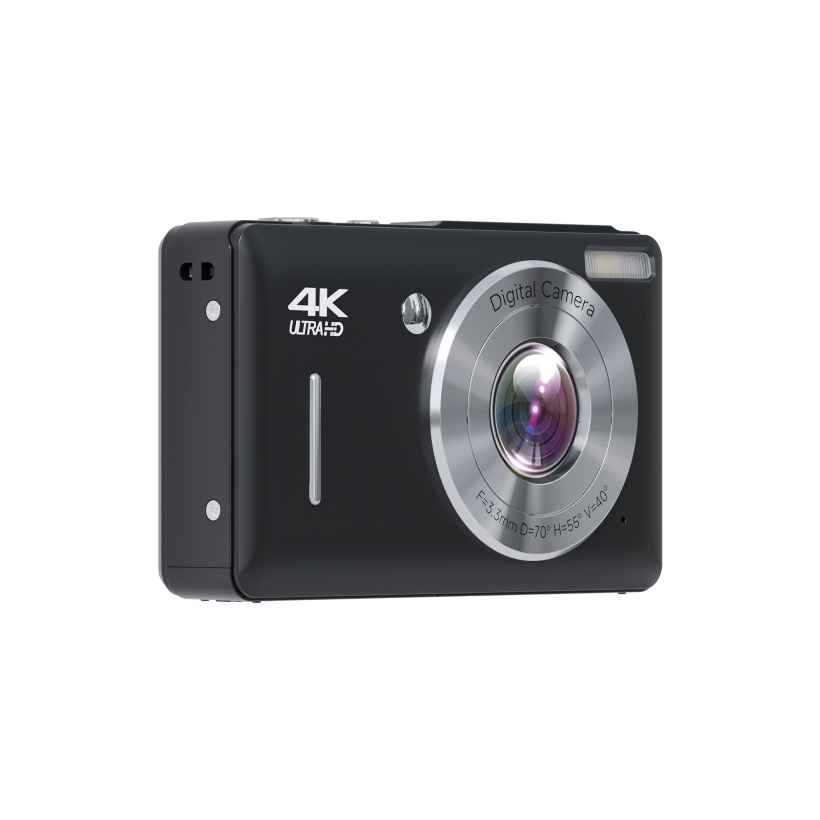 SMARTKLIK DC228 Black digital camera - left side [asset:dc228-black-left-side]