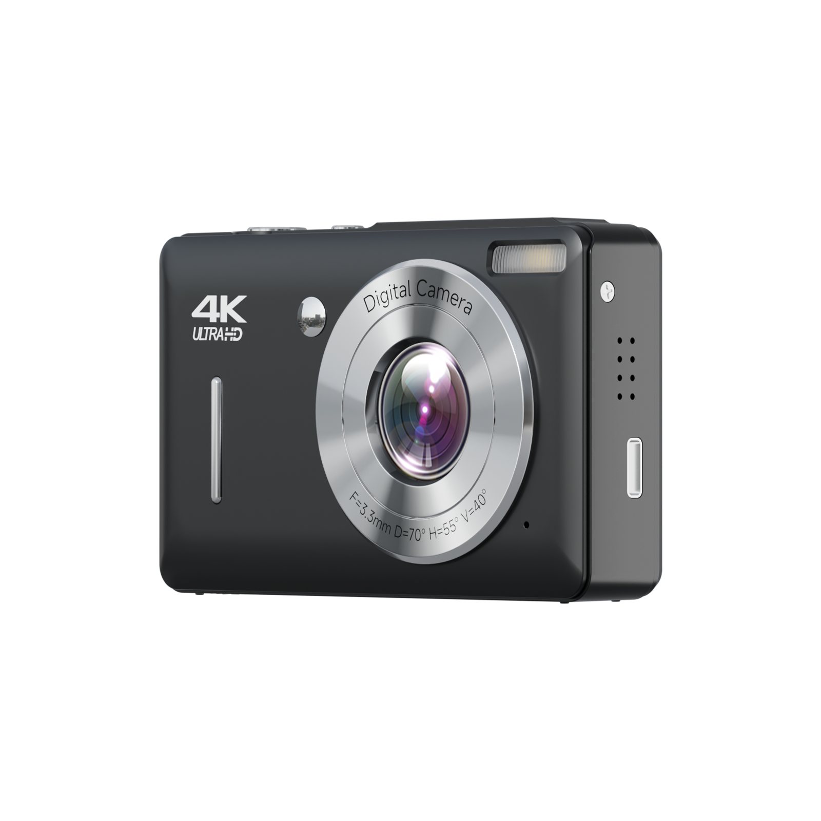 SMARTKLIK DC228 Black digital camera - right side [asset:dc228-black-right-side]