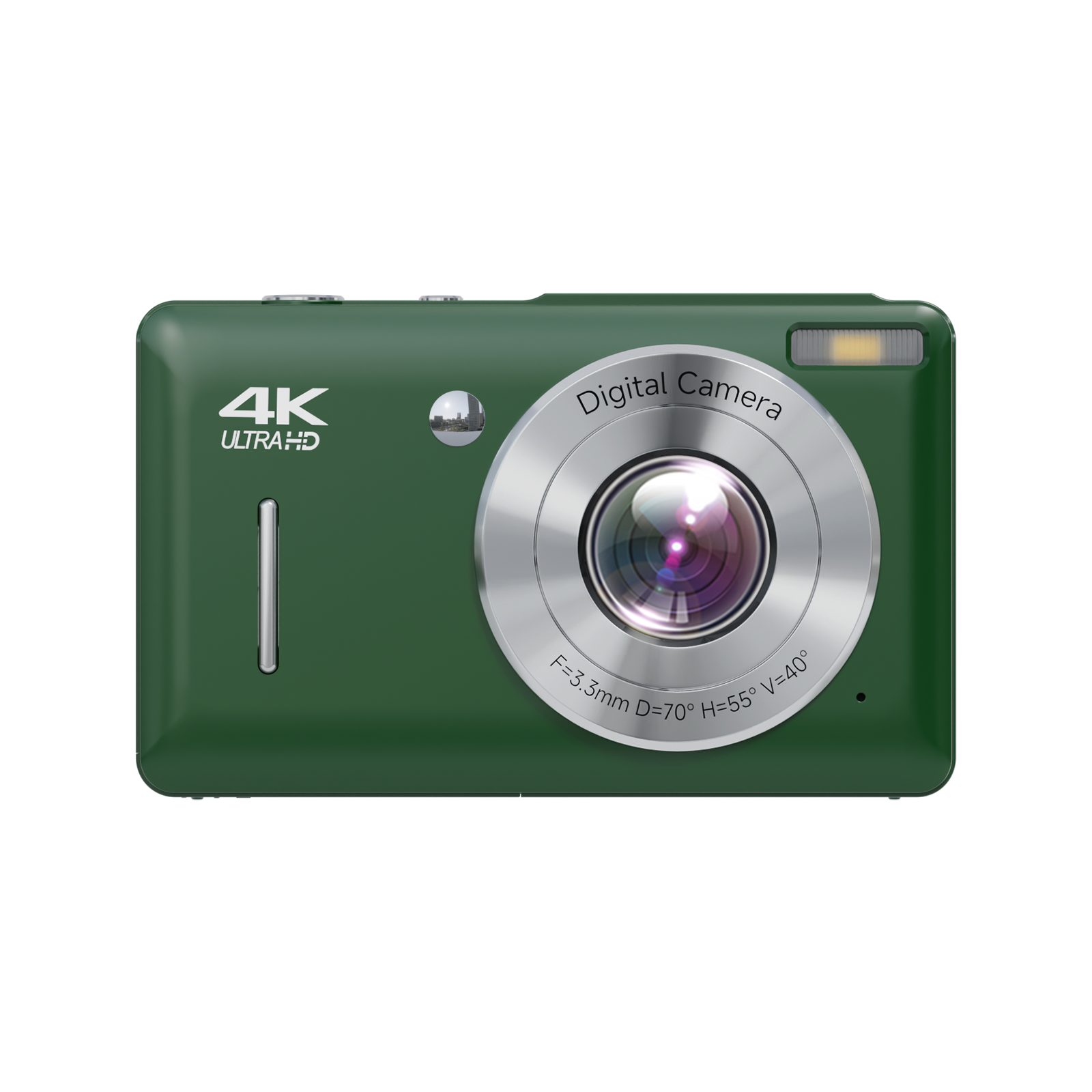 SMARTKLIK DC228 Green digital camera - front [asset:dc228-green-front]