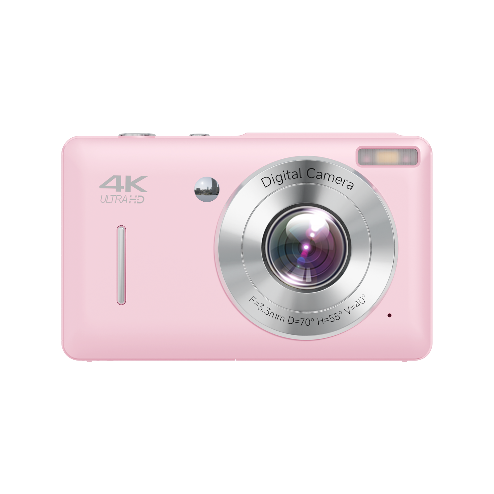 SMARTKLIK DC228 Pink digital camera - front [asset:dc228-pink-front]