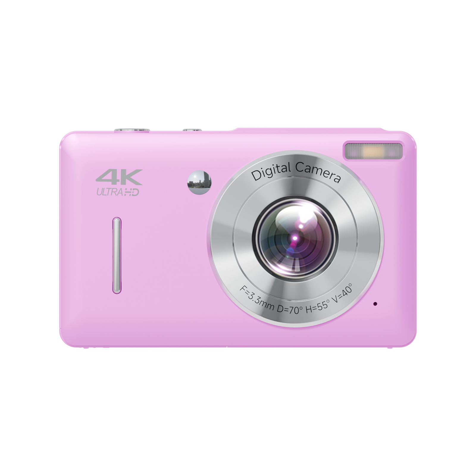SMARTKLIK DC228 Purple digital camera - front [asset:dc228-purple-front]