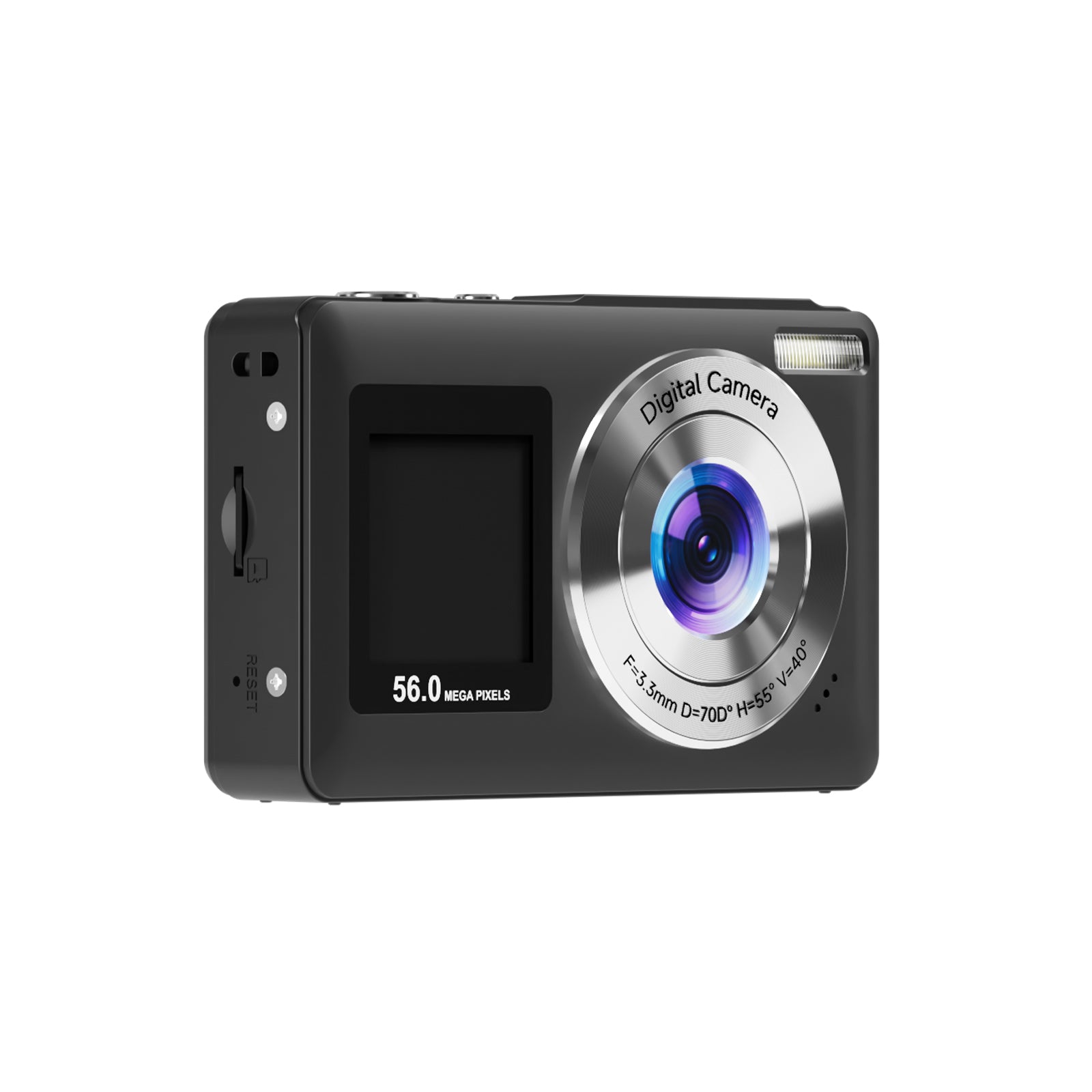 SMARTKLIK DC251 Black digital camera - left side [asset:dc251-black-left-side]