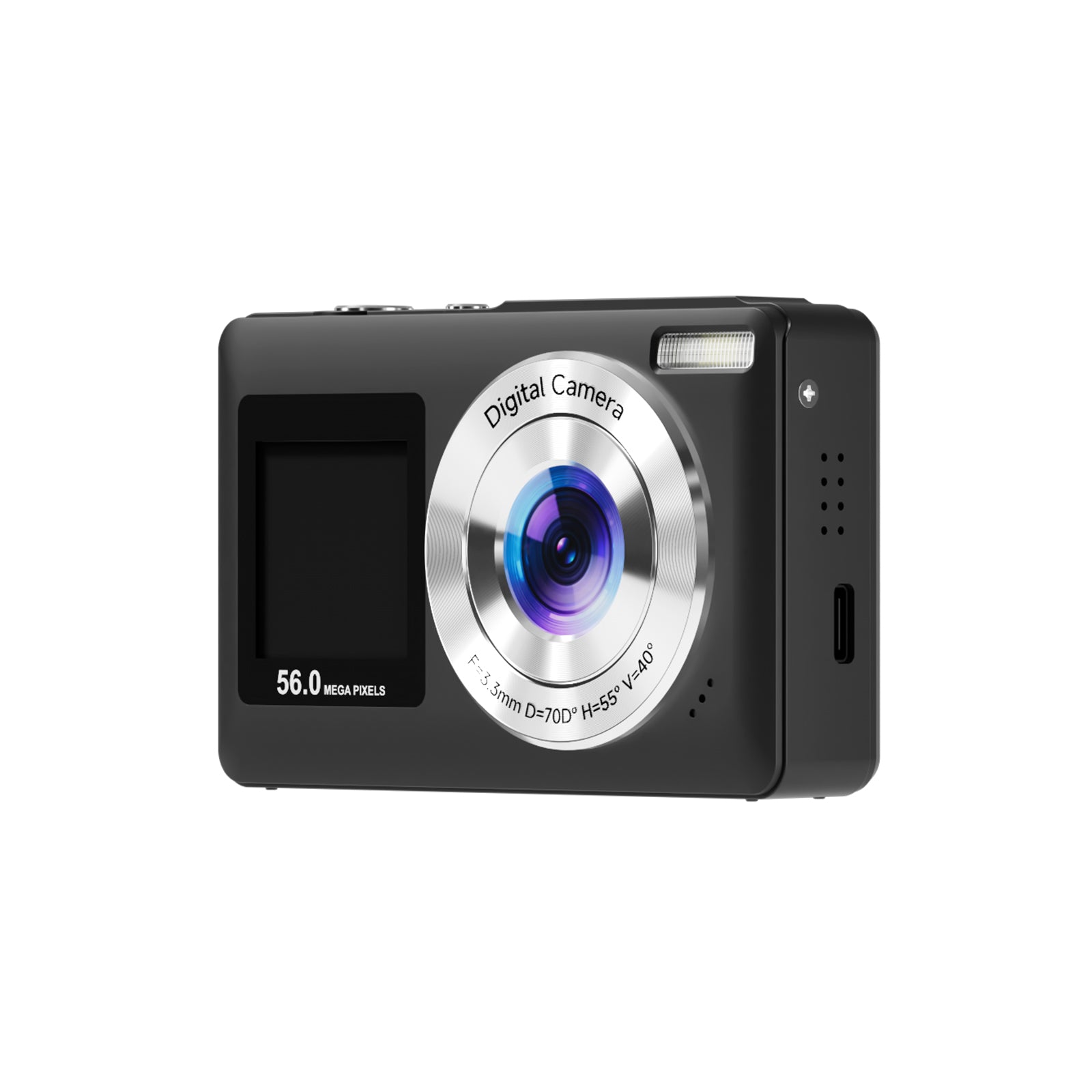 SMARTKLIK DC251 Black digital camera - right side [asset:dc251-black-right-side]