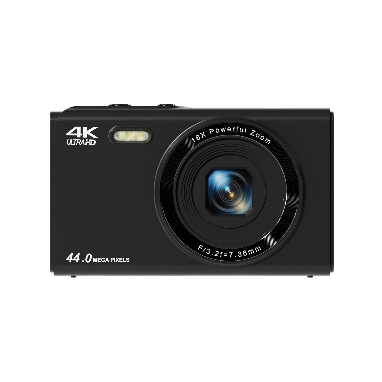SMARTKLIK KP03 Black digital camera - front [asset:kp03-black-front]