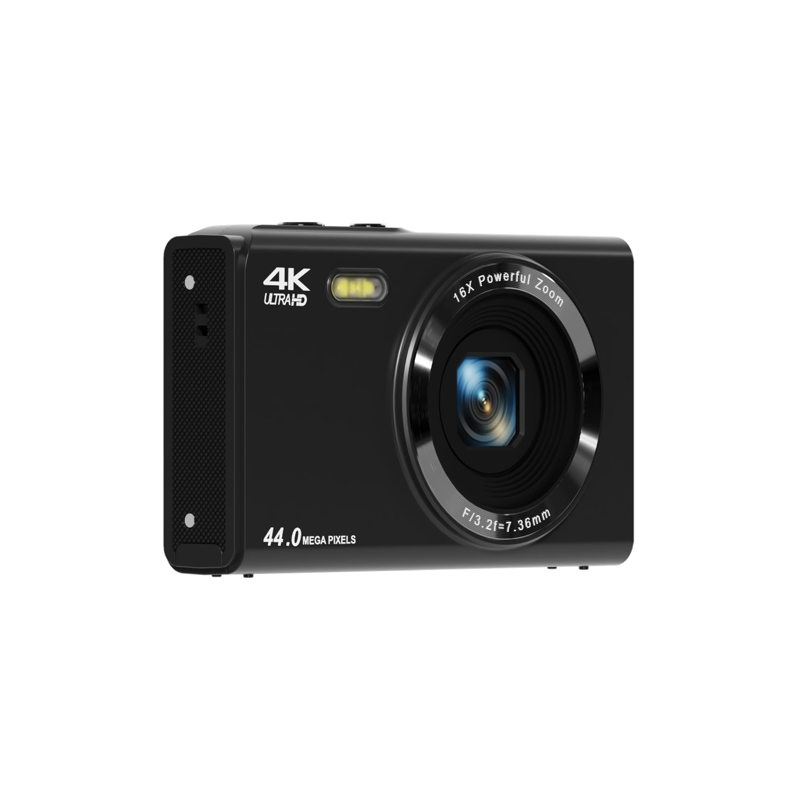 SMARTKLIK KP03 Black digital camera - left side [asset:kp03-black-left-side]