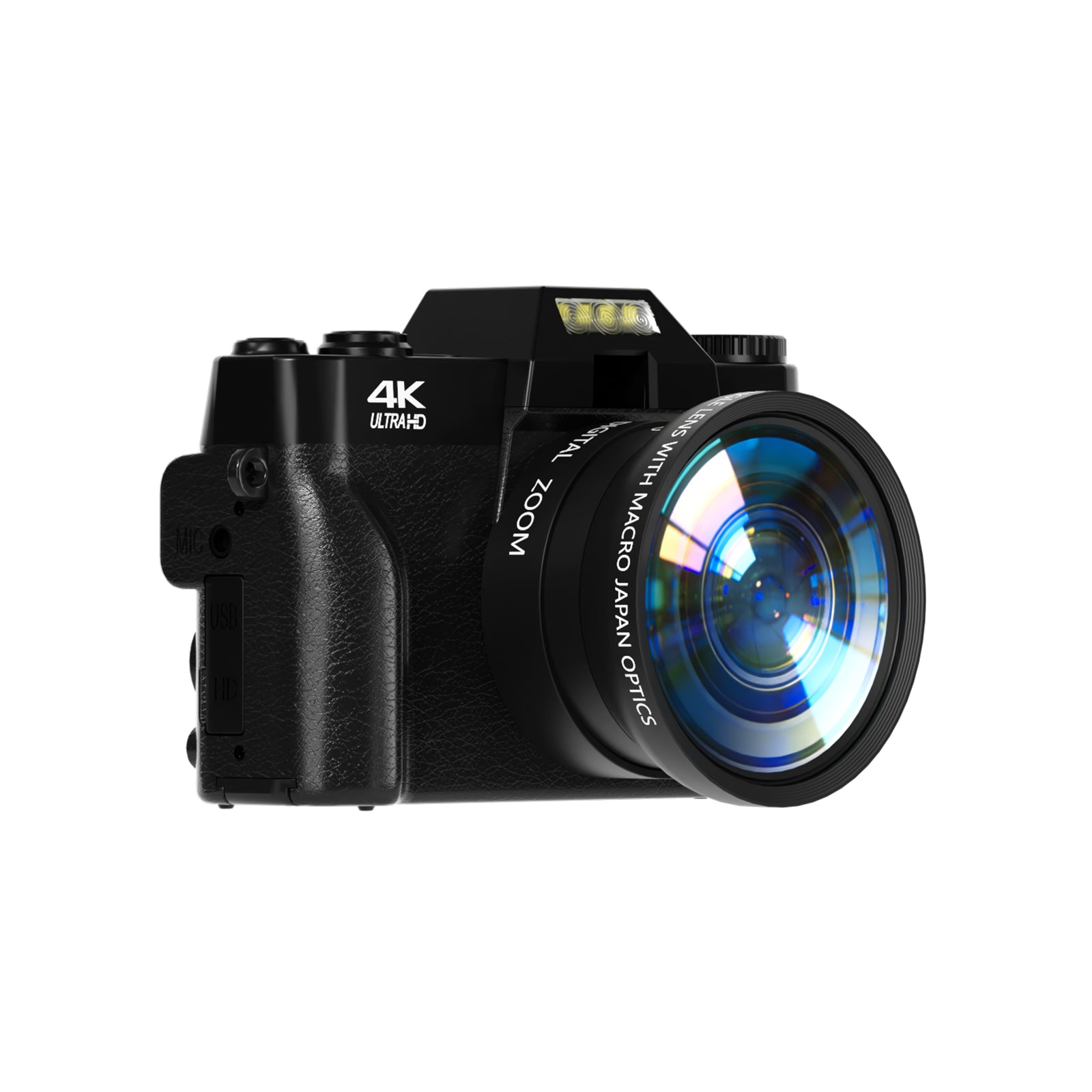 SMARTKLIK R10-4K Black digital camera - left side [asset:r10-4k-black-left-side]