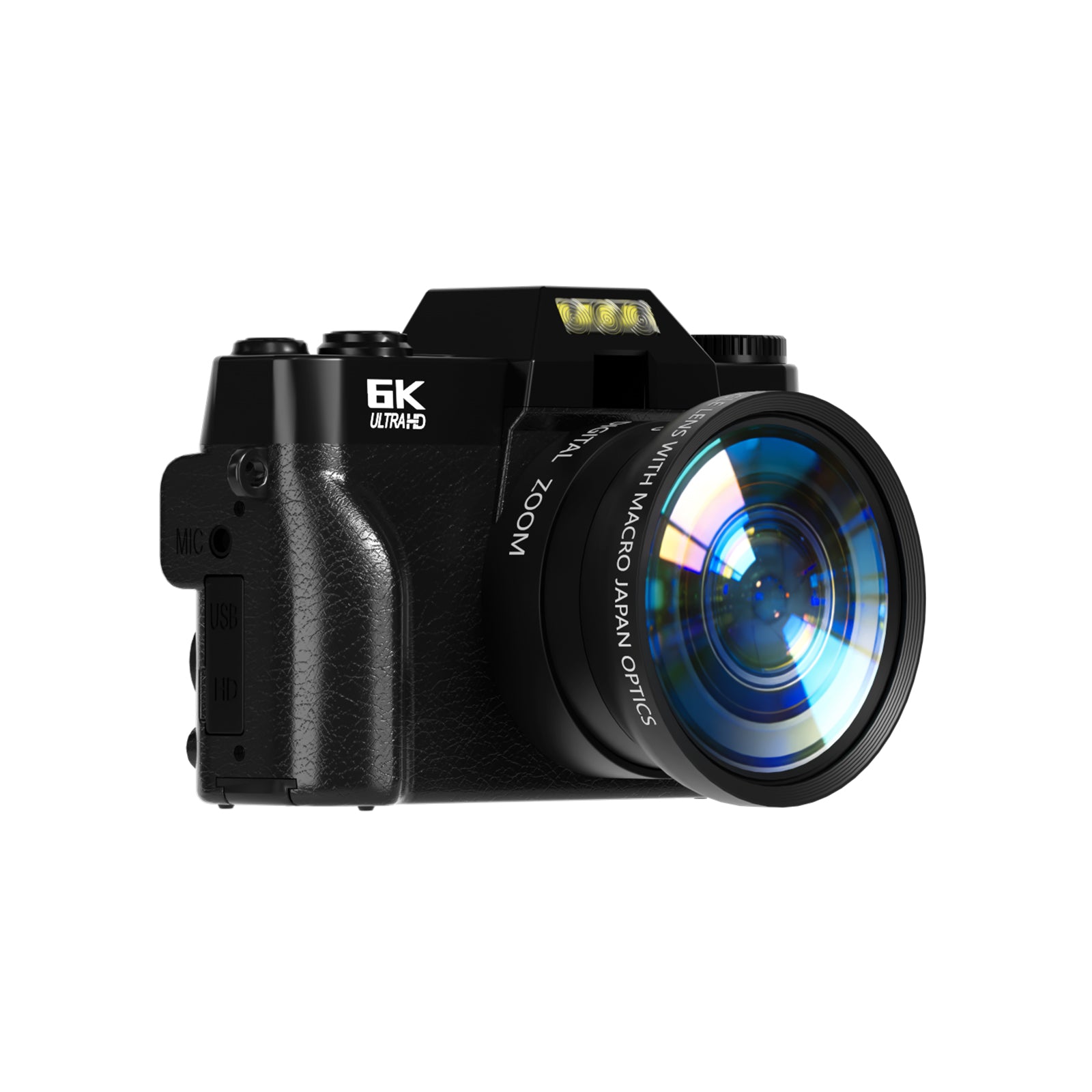 SMARTKLIK R10-6K Black digital camera - left side [asset:r10-6k-black-left-side]